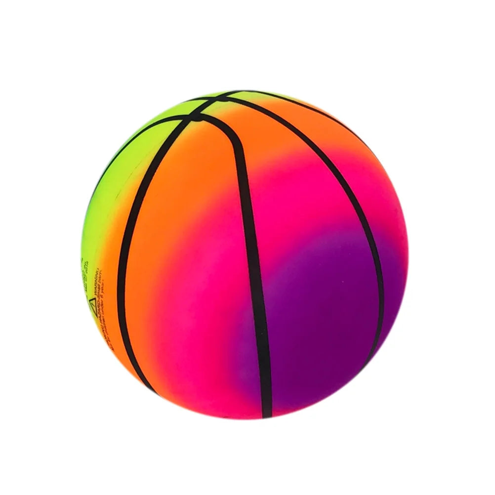 10 Pcs 16 CM Rainbow Balls Elastic PVC Beach Sports Play Ball G70982