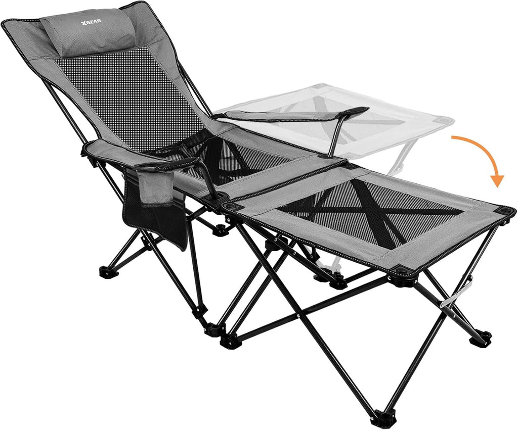 2 in 1 Folding Camping Chair with Detachable Table (Black) J512757