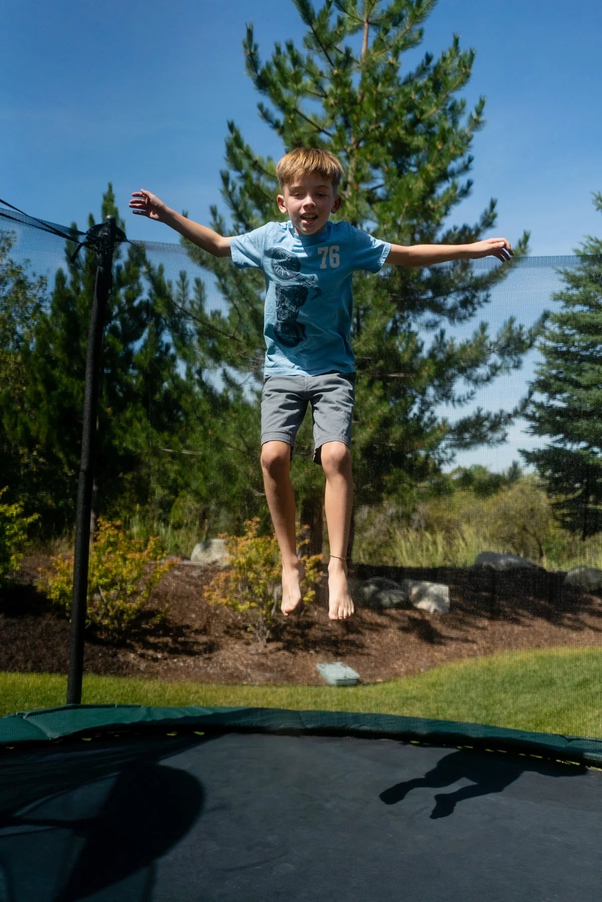 14' Round Frame Trampoline Jumping Mat with 88 Rings J209