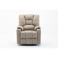 Beige Microfiber Power Motion Heating Recliner with USB Charge Port F406