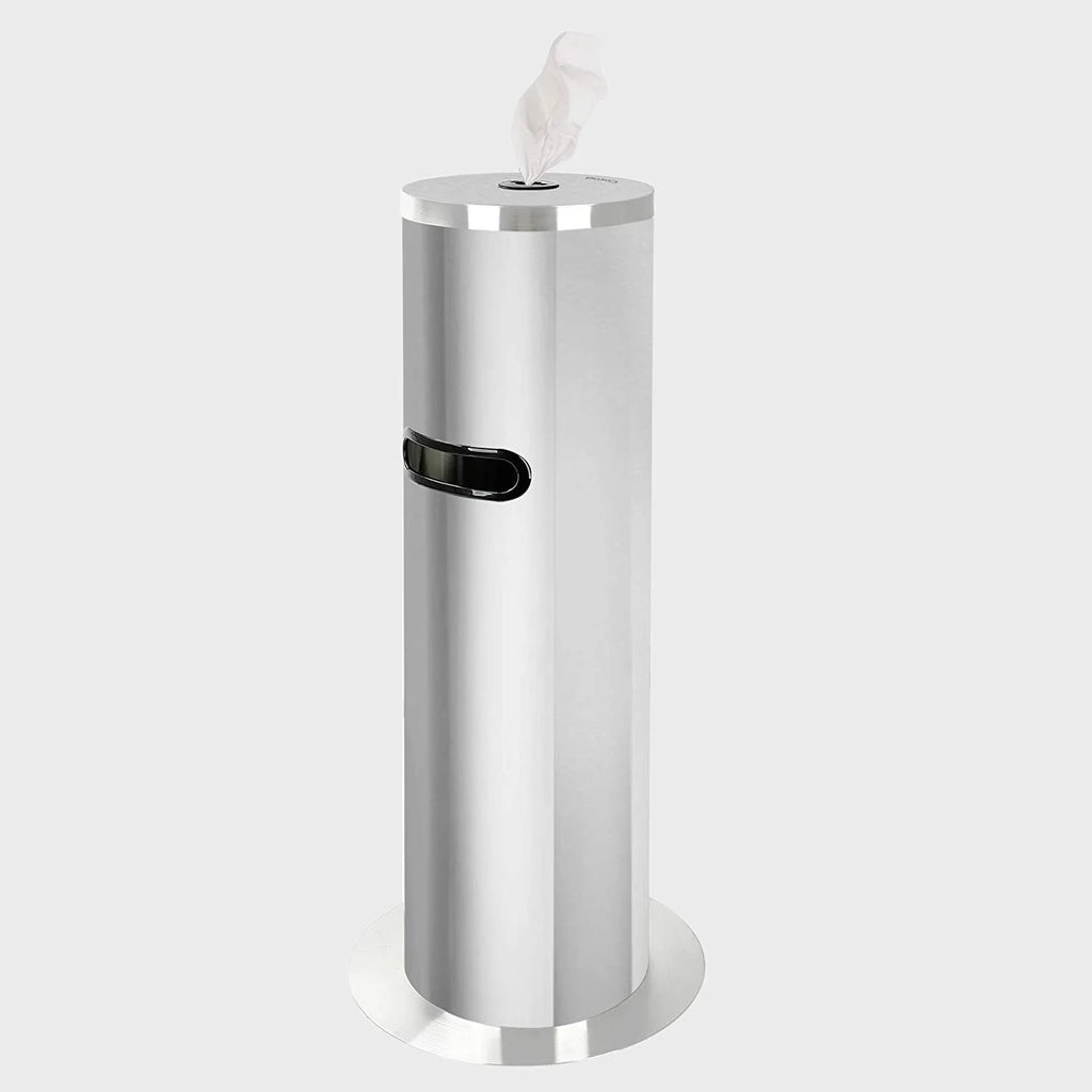 Stainless Steel Floor Standing Wipe Dispenser with Built-in Trash Receptacle L294911