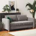 Light Gray Velvet Tufted Sofa P31582