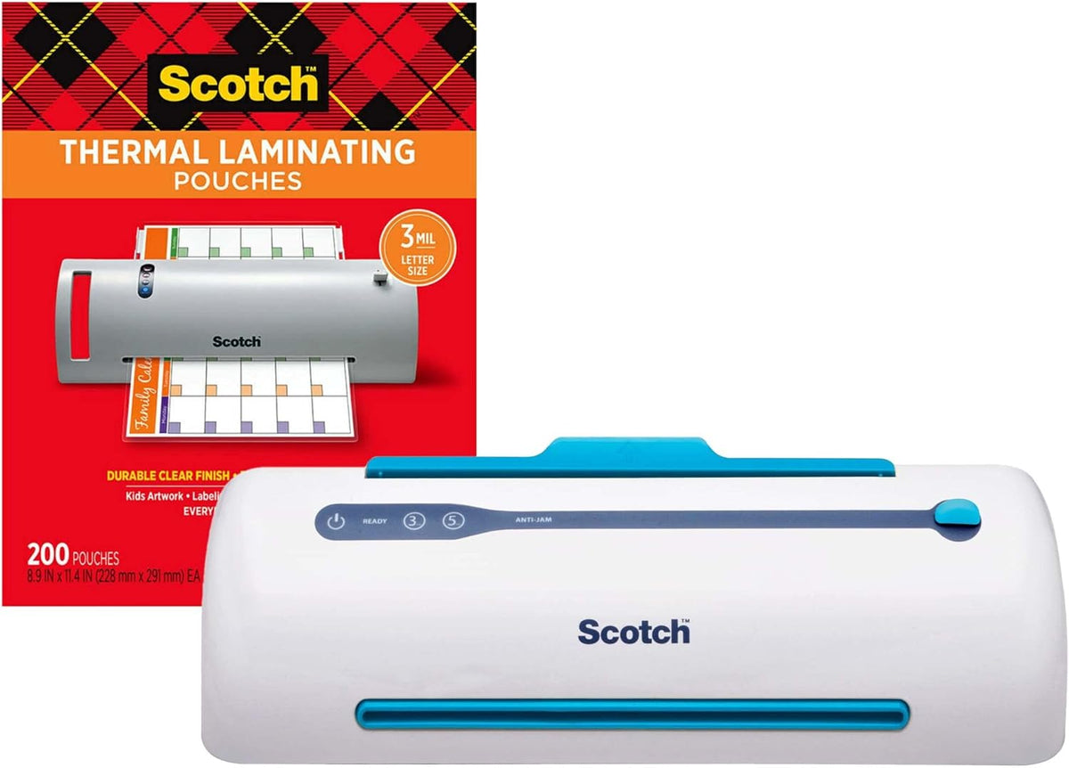 Thermal Laminator and Pouch Bundle, 200-Pack O3747