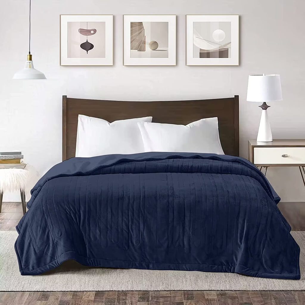 Heated Electric King Size Velvet Blanket with Dual Control D108