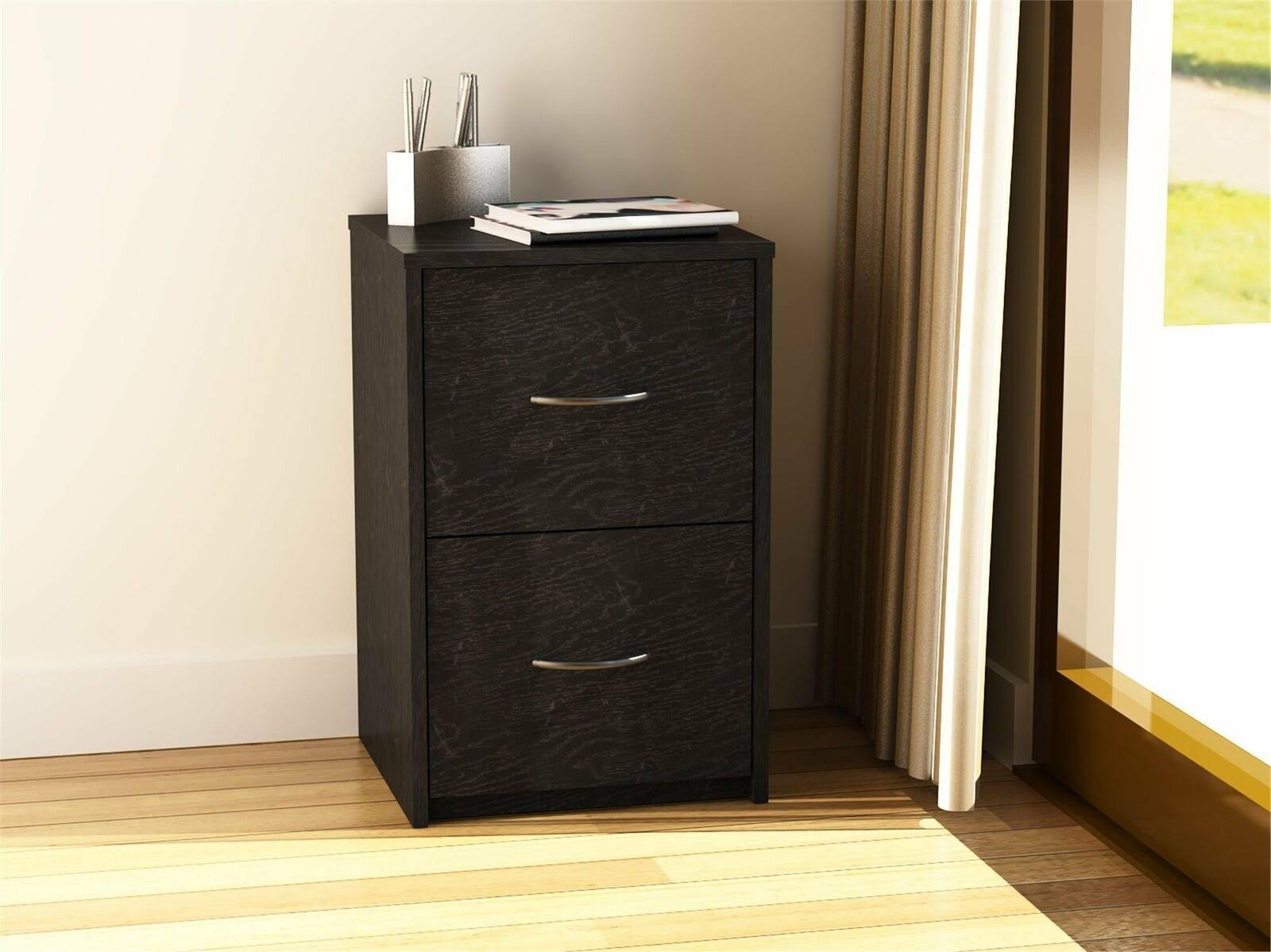 2 Drawer File Cabinet Black Oak K893790