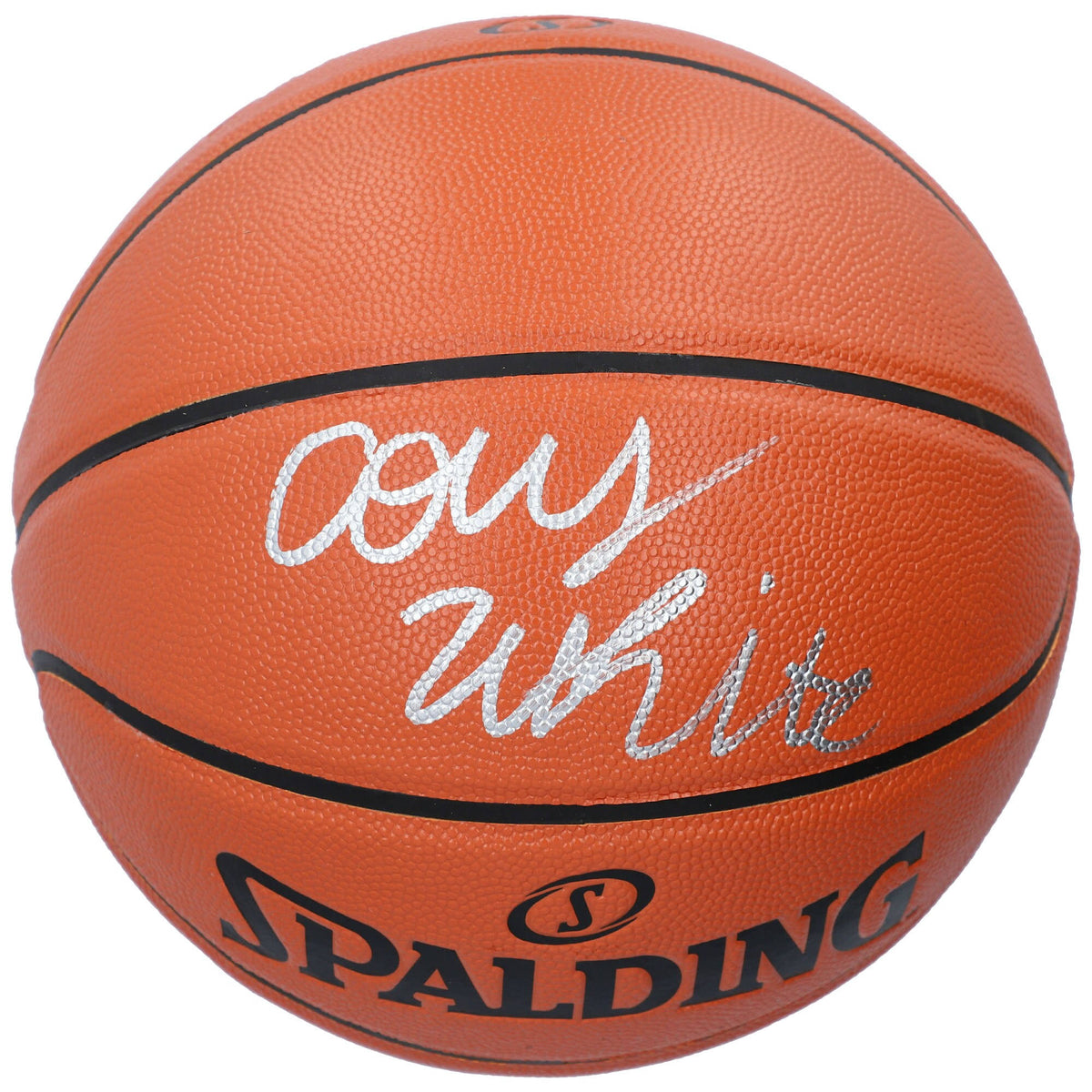 Coby White Autographed Spalding Basketball L716