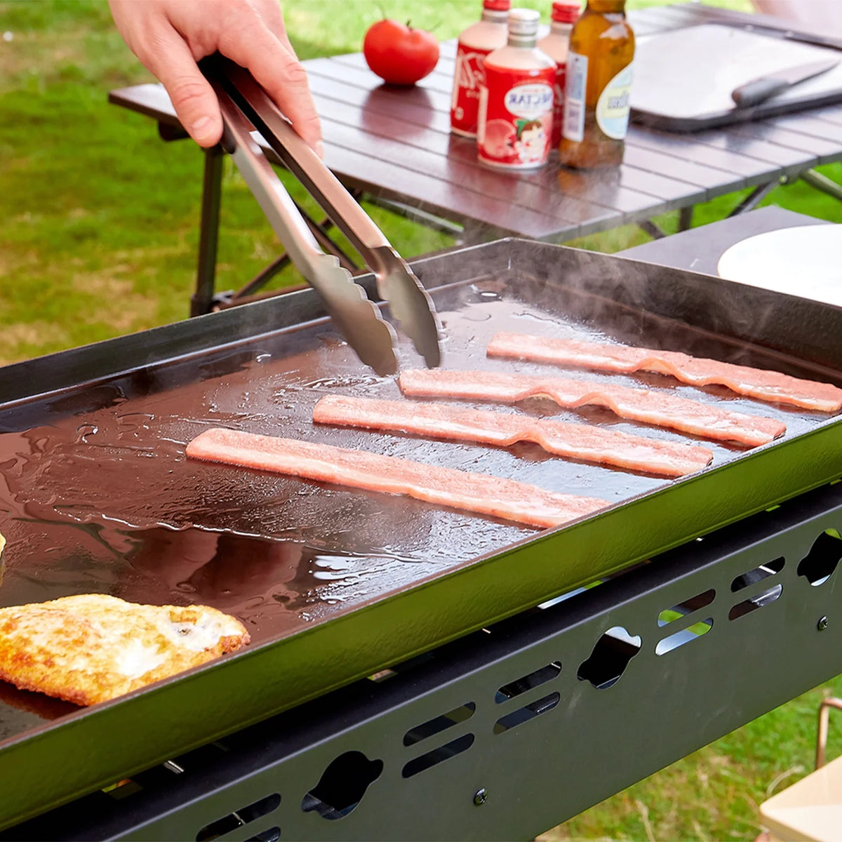 4-Burner Propane Gas Grill Cooking Station with Side Shelves U75908