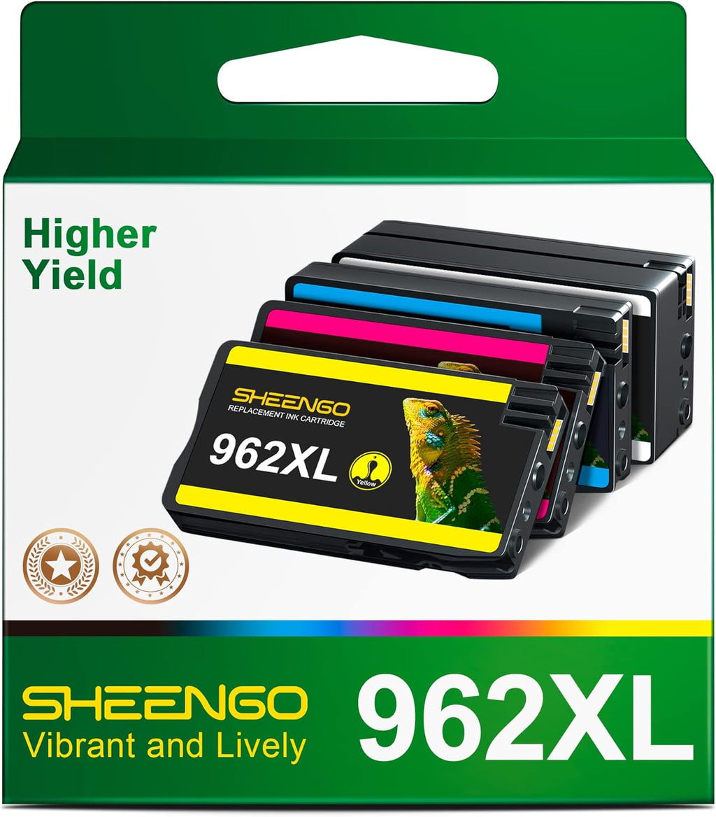 Remanufactured Ink Cartridges for HP 962XL Printer, Black Cyan Magenta Yellow, 4 Pack G4742