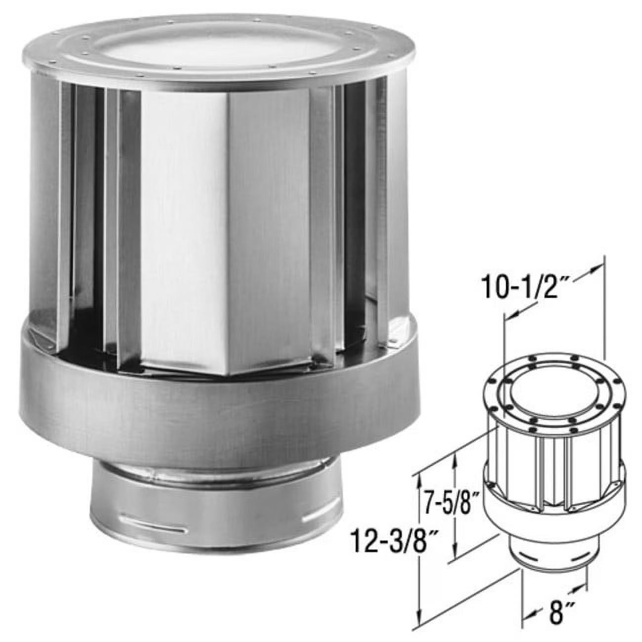 5" Inner Diameter Direct Vent Pipe - Galvanized W757778