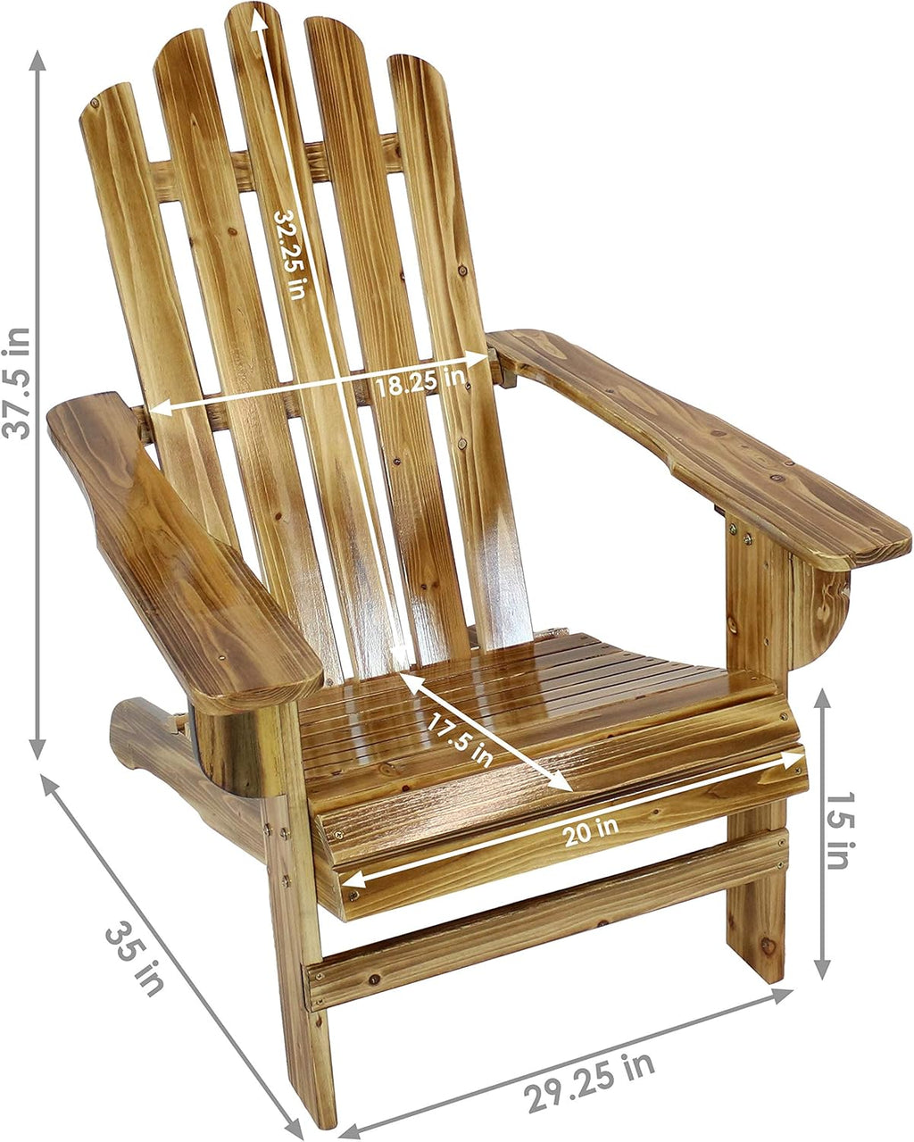 Natural Fir Wood Adirondack Chair D5997