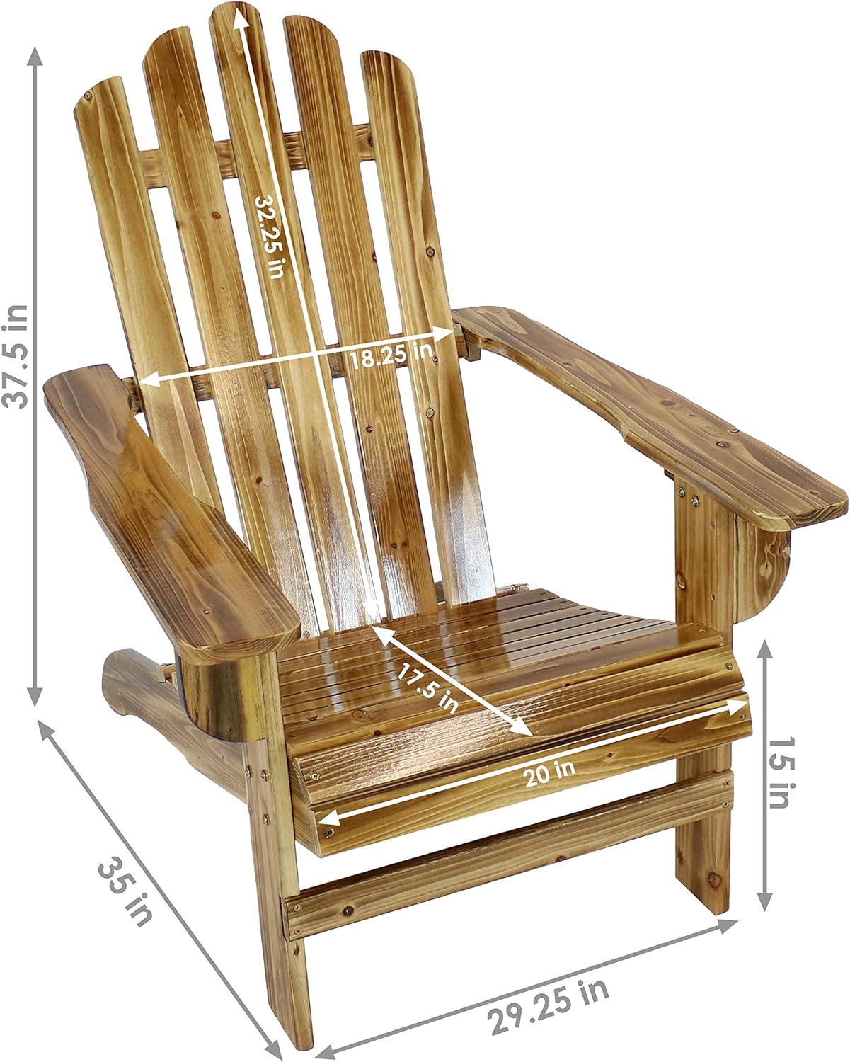 Natural Fir Wood Adirondack Chair D5997