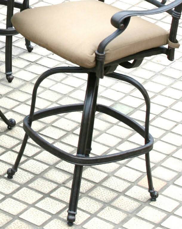 Bronze Cast Aluminum Swivel Patio Bar Stool O7476