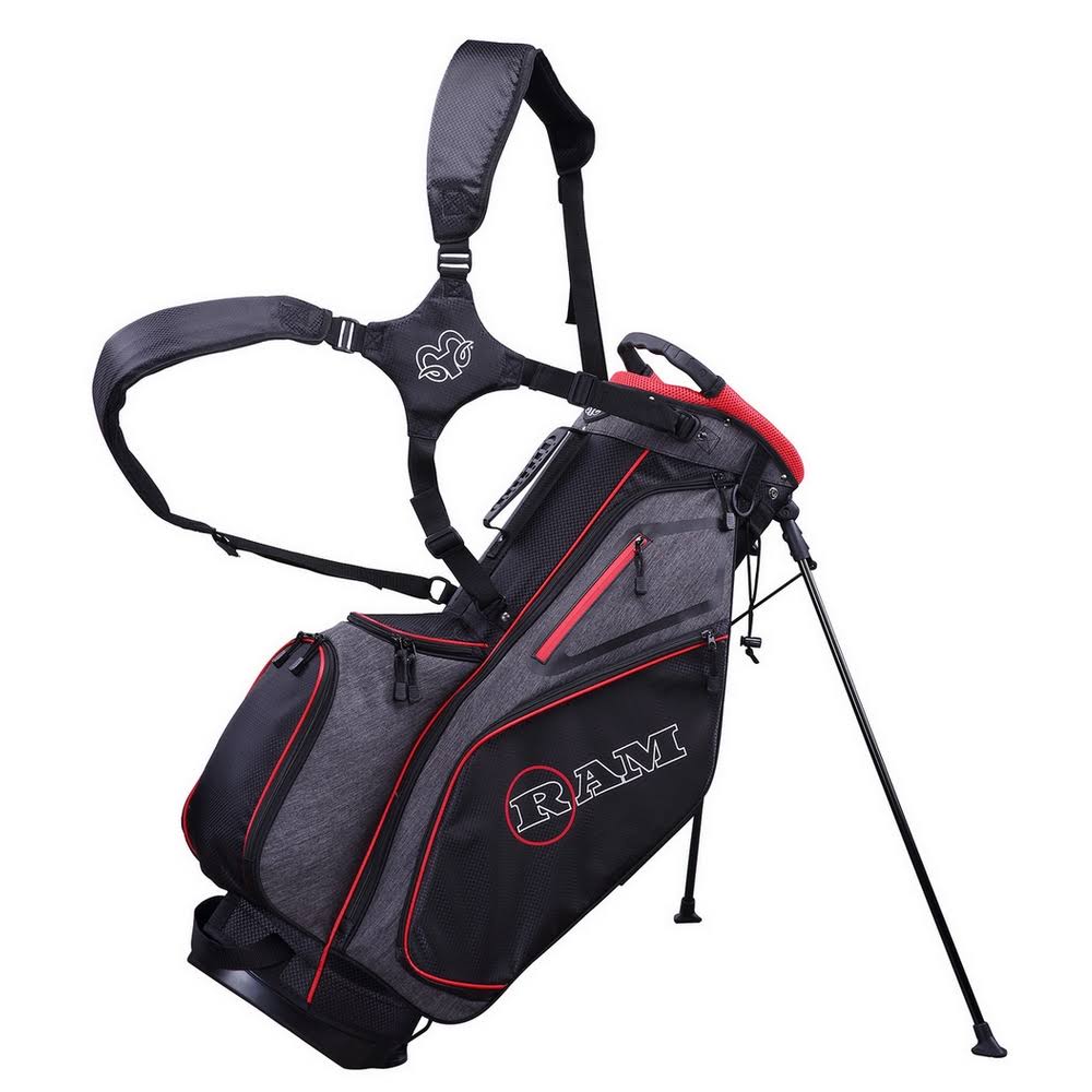 Black/Red Golf Stand Bag U5866