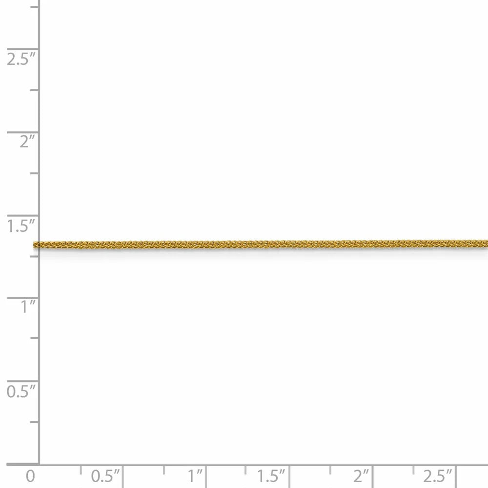 14kt Yellow Gold Diamond Cut Wheat Chain 24 inch V31559