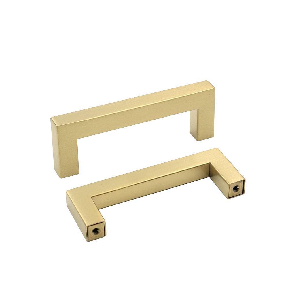 15 Pack Brushed Gold Square Cabinet Handles Stainless Steel H3053