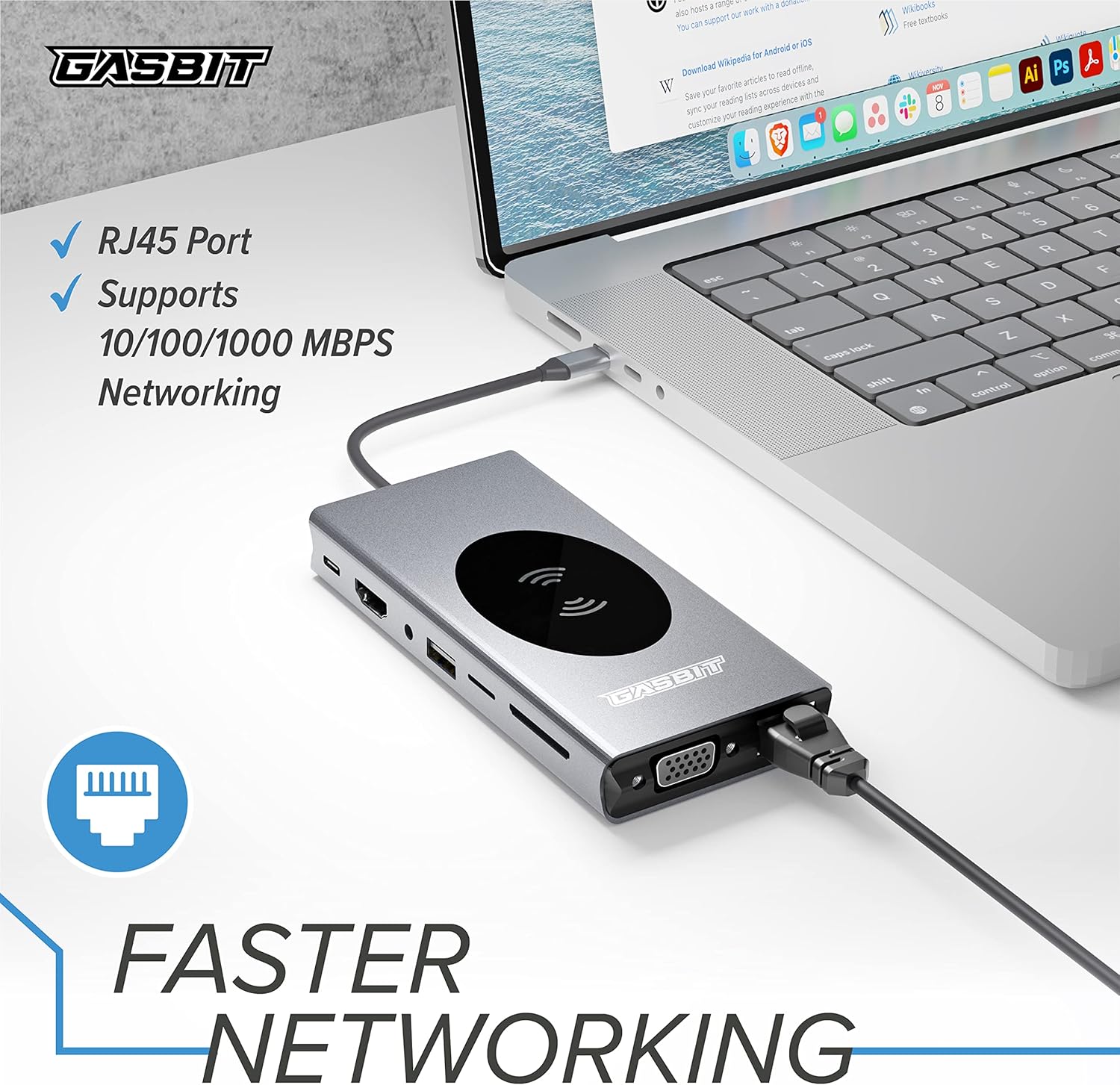 15-in-1 USB C Hub Multiport Adapter with Wireless Phone Charger, Pack of 2 T405