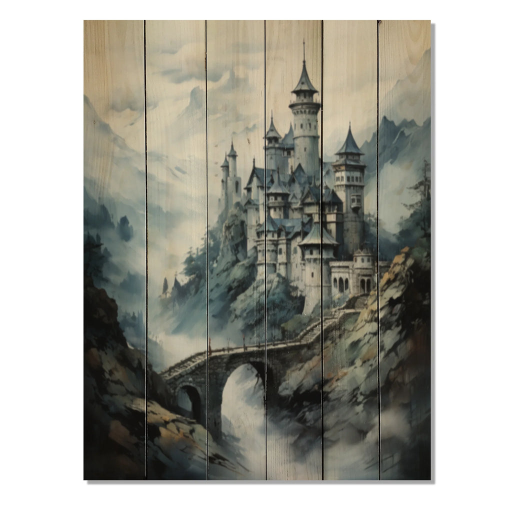Natural Pine Wood Cityscapes Print R23461