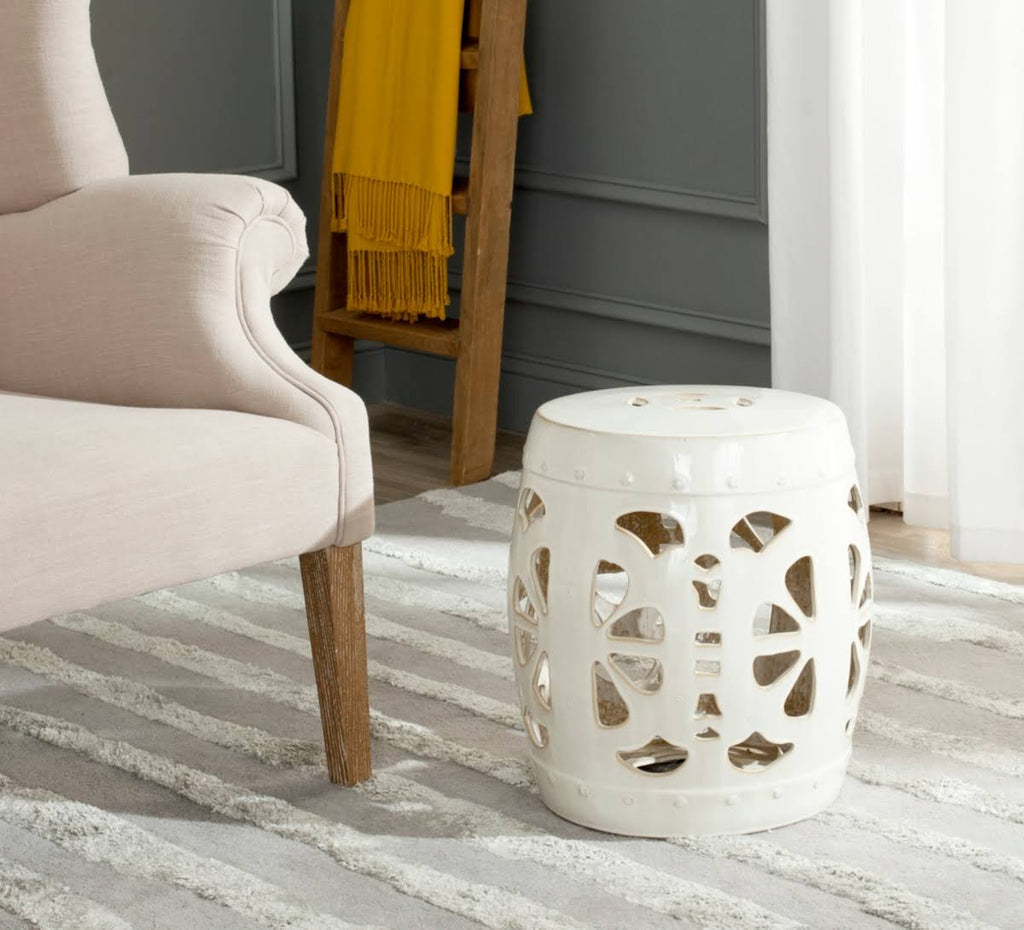 Antique White Garden Stool A486377