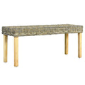 Natural Kubu Rattan and Solid Mango Wood Bench N194