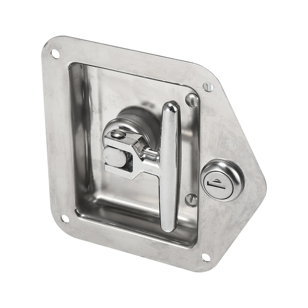 Stainless Steel Folding T Shaped Handle Tool Box Lock with Gasket and Keys T4321