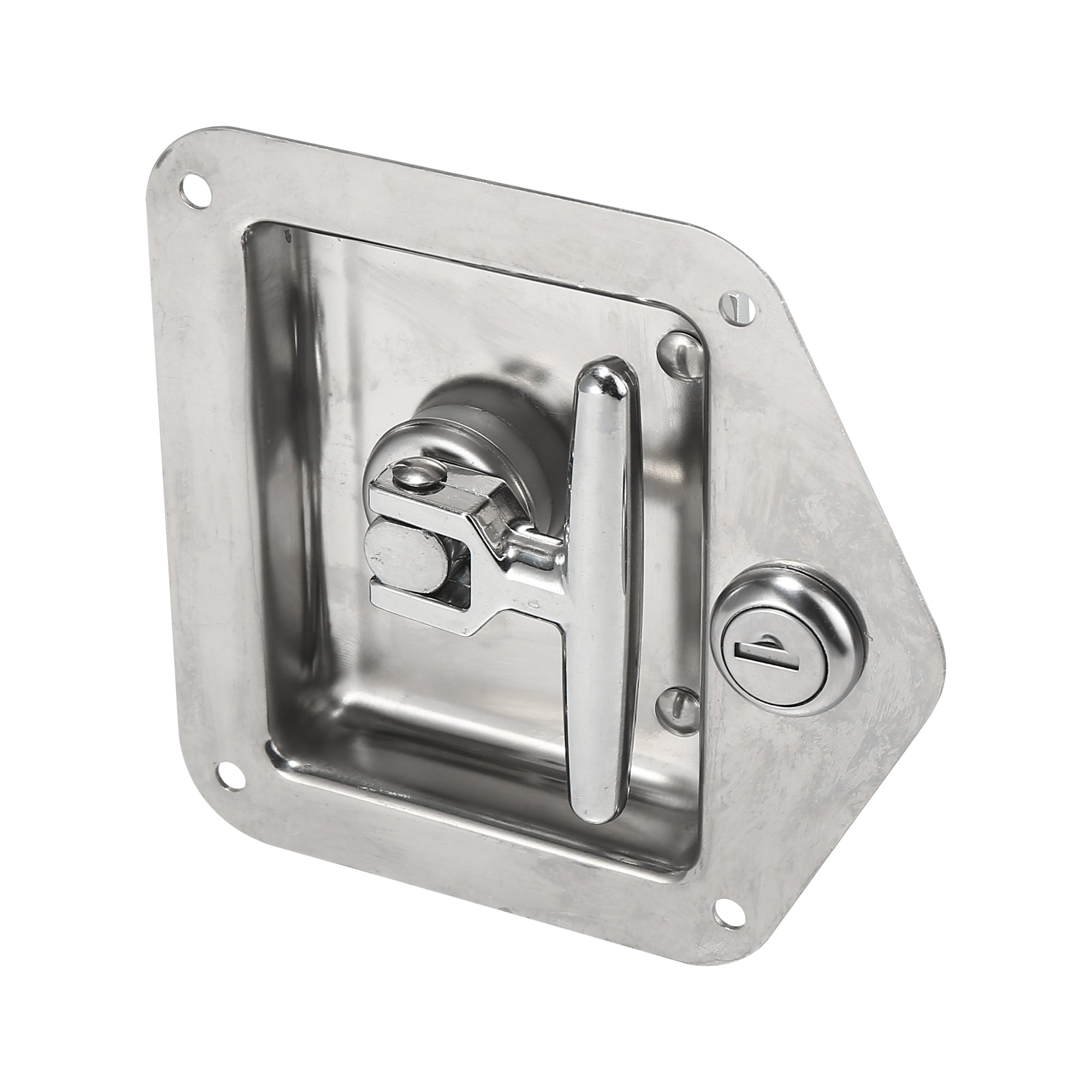 Stainless Steel Folding T Shaped Handle Tool Box Lock with Gasket and Keys T4321
