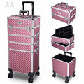 Pink Rolling Makeup Case Organizer A722