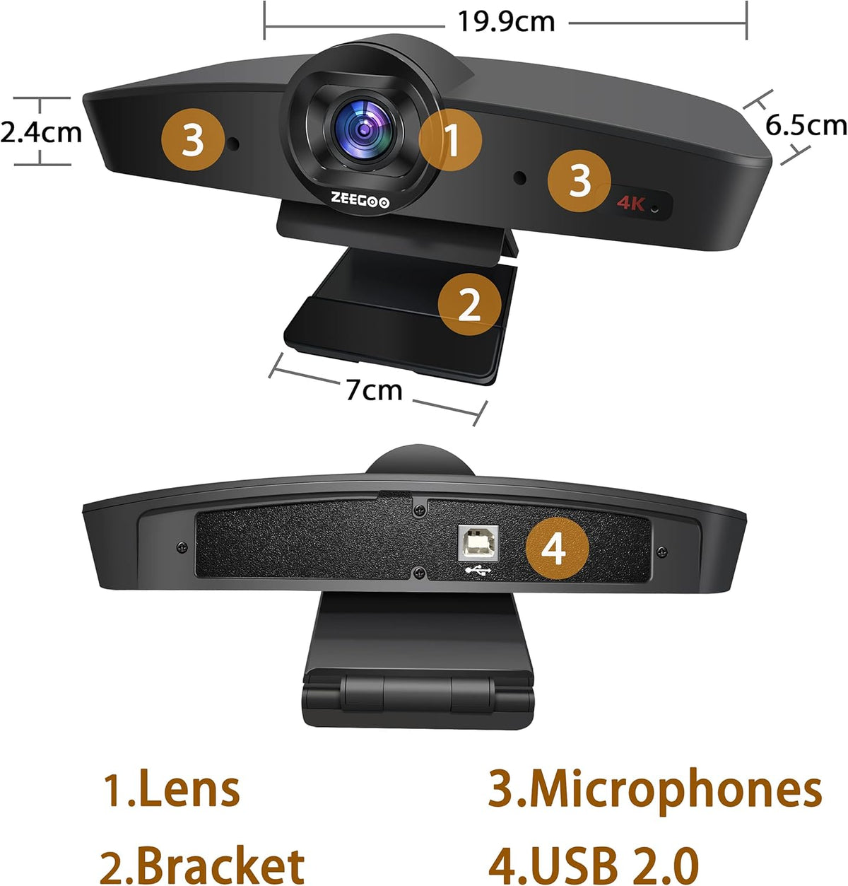 4k Conference Room Camera with Microphone L628