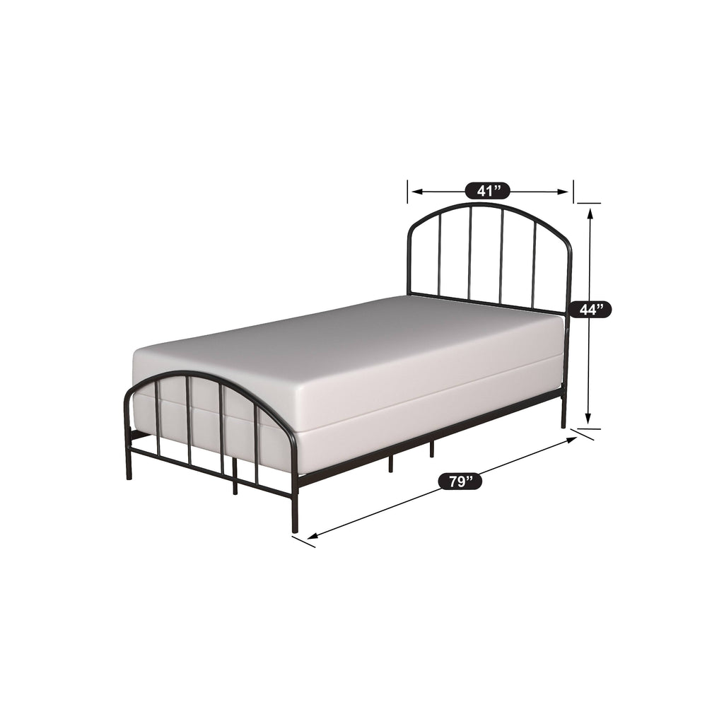 Black Metal Bed with Arched Spindle Design Queen P913