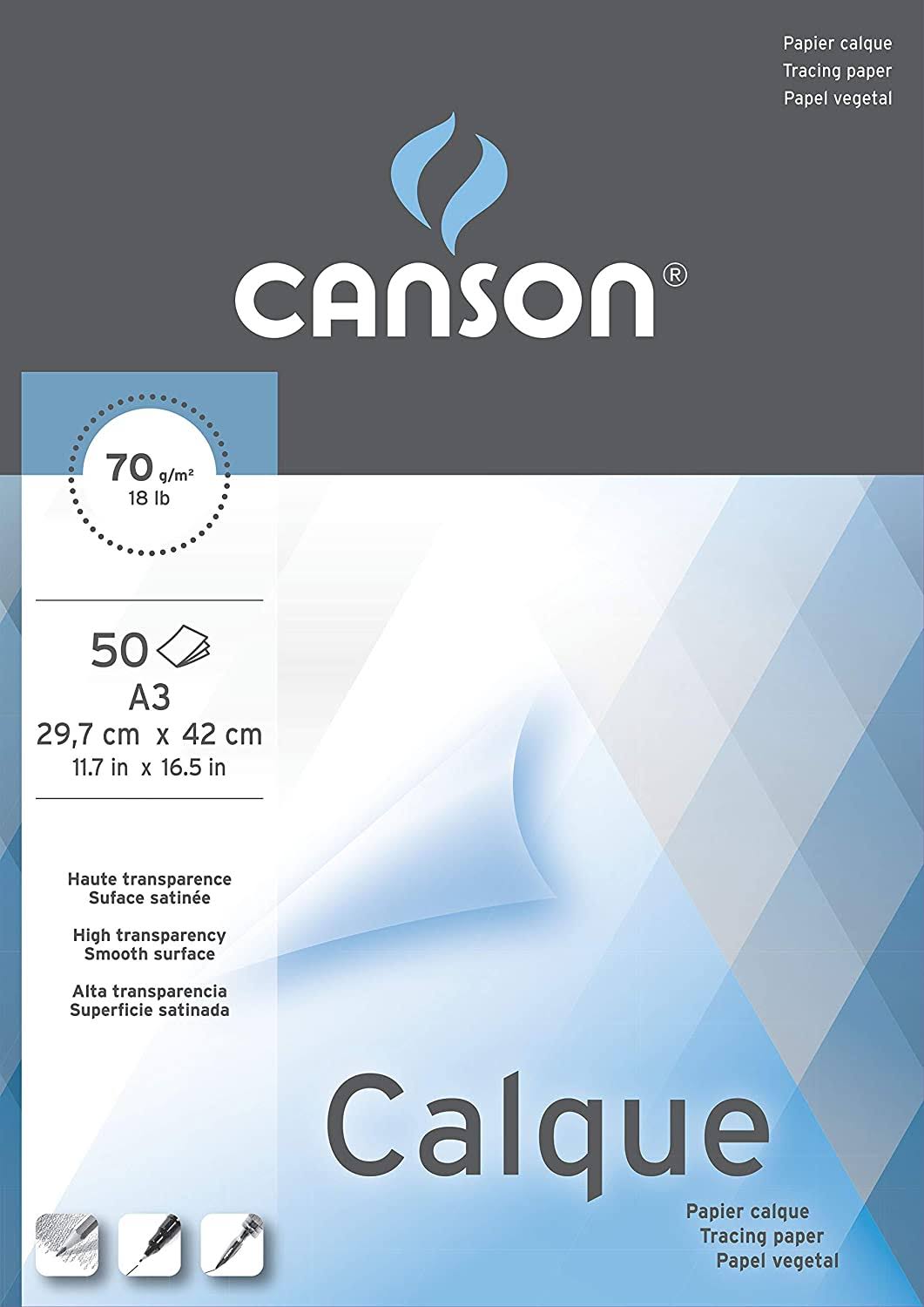 Canson Tracing Paper 70gsm A3 Pad 50 Sheets M36561