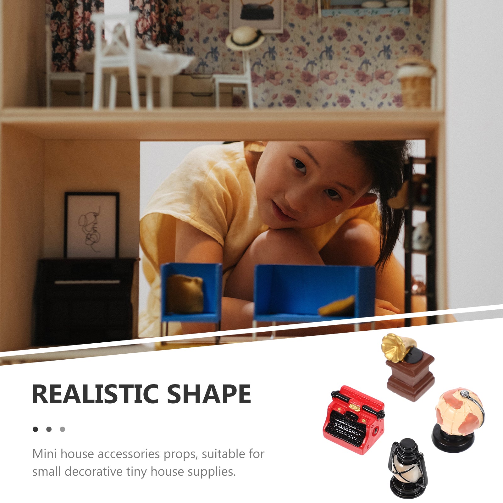 16 Pcs Resin Dollhouse Phonograph Model Z649