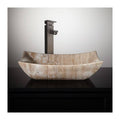 Beige Rectangular Travertine Vessel Sink J16031