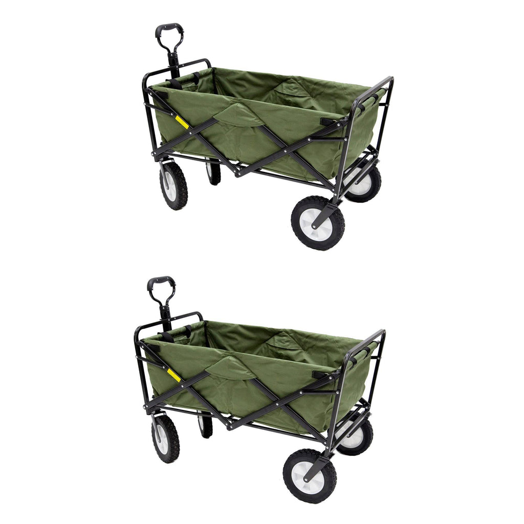 Collapsible Steel Frame Utility Wagon Cart (2 Pack) Y350