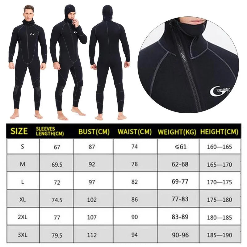 3mm Neoprene Hooded Diving Suit P32870