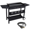 4-Burner Propane Gas Grill Cooking Station with Side Shelves U75908