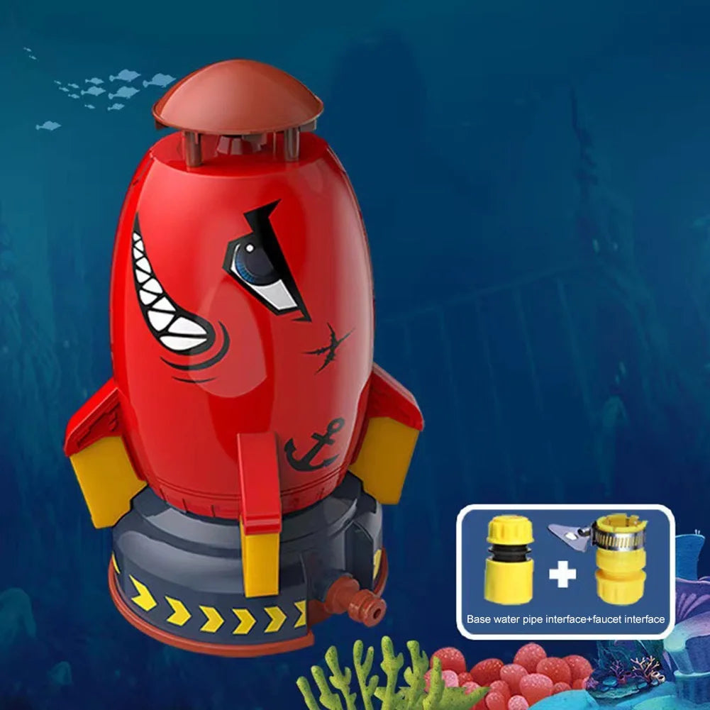 Red Plastic Rocket Sprinkler for Kids Q14685