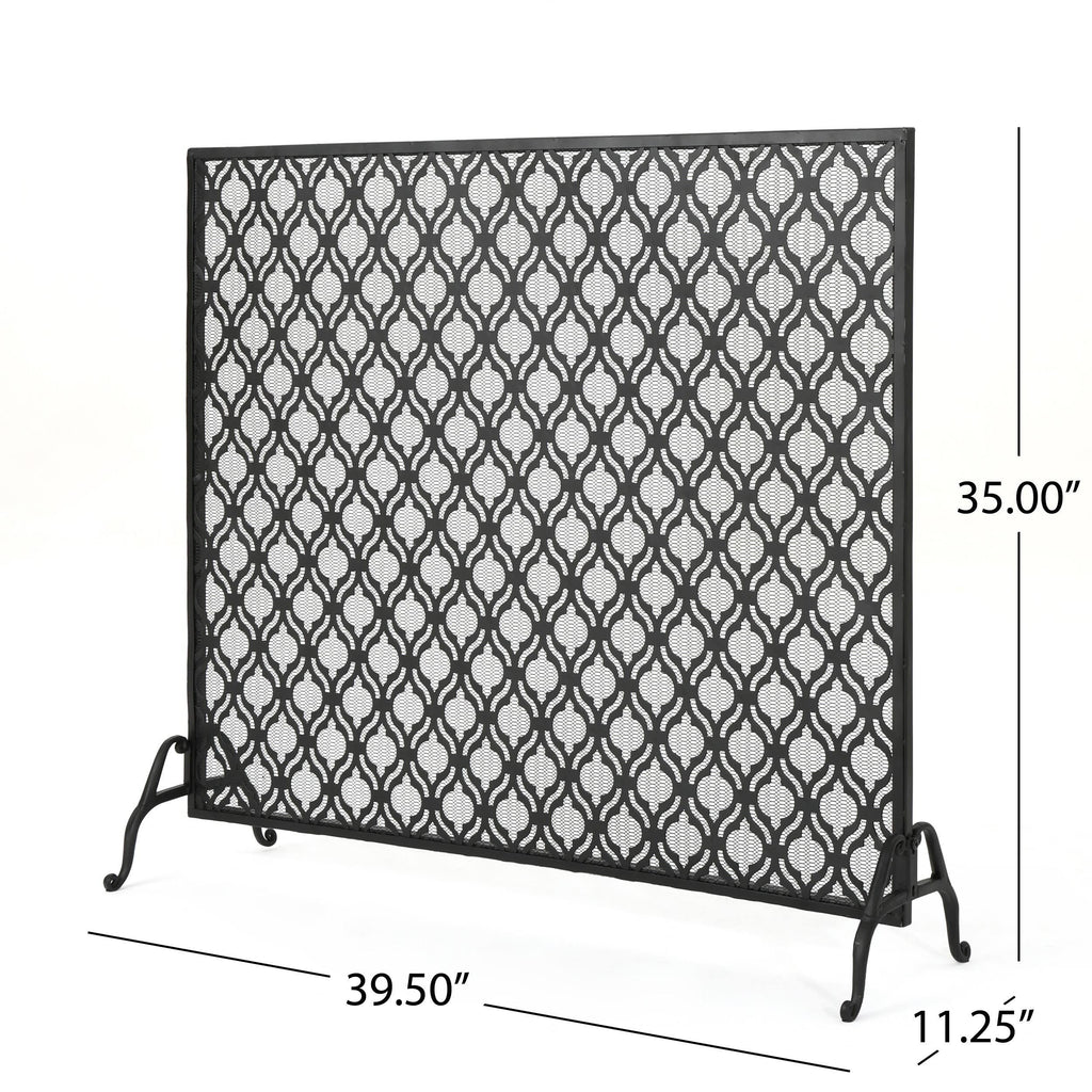 Black Iron Fireplace Screen B441