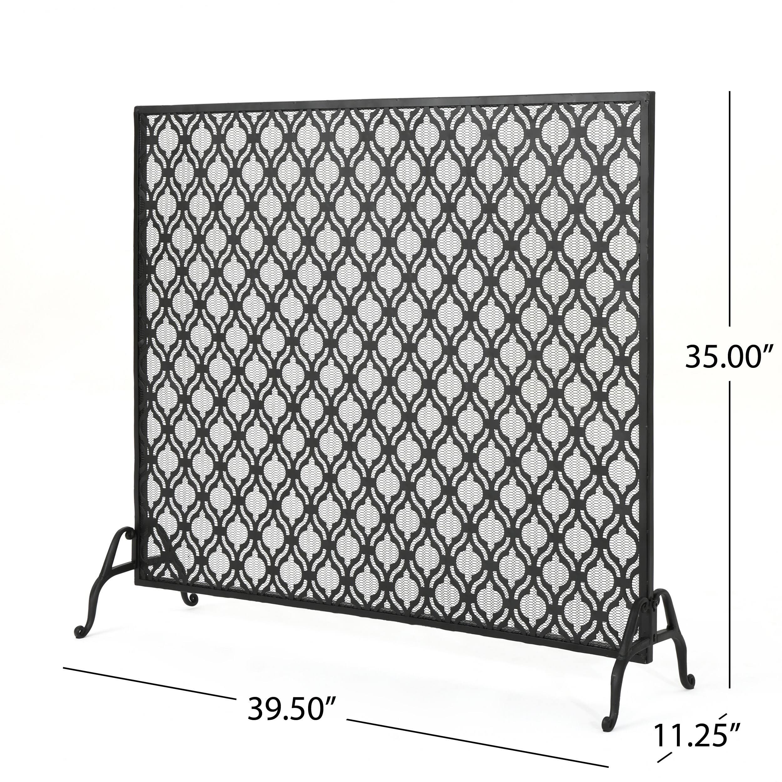 Black Iron Fireplace Screen B441