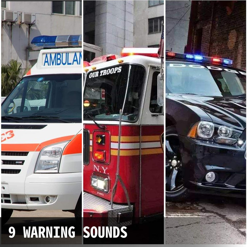 200W 9-Tone Car Warning Alarm Emergency Electronic PA System Pack of 2 D391