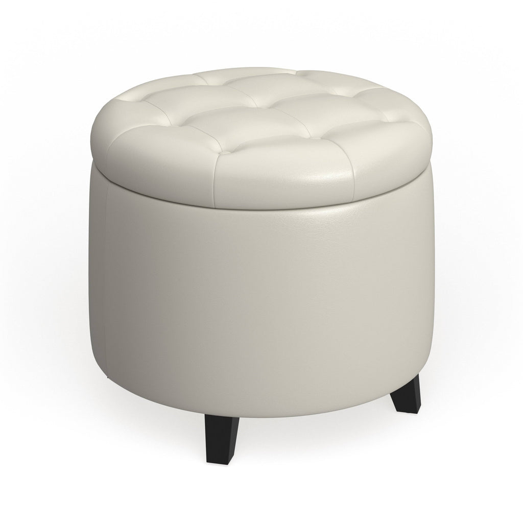 Green Fabric Round Ottoman K538