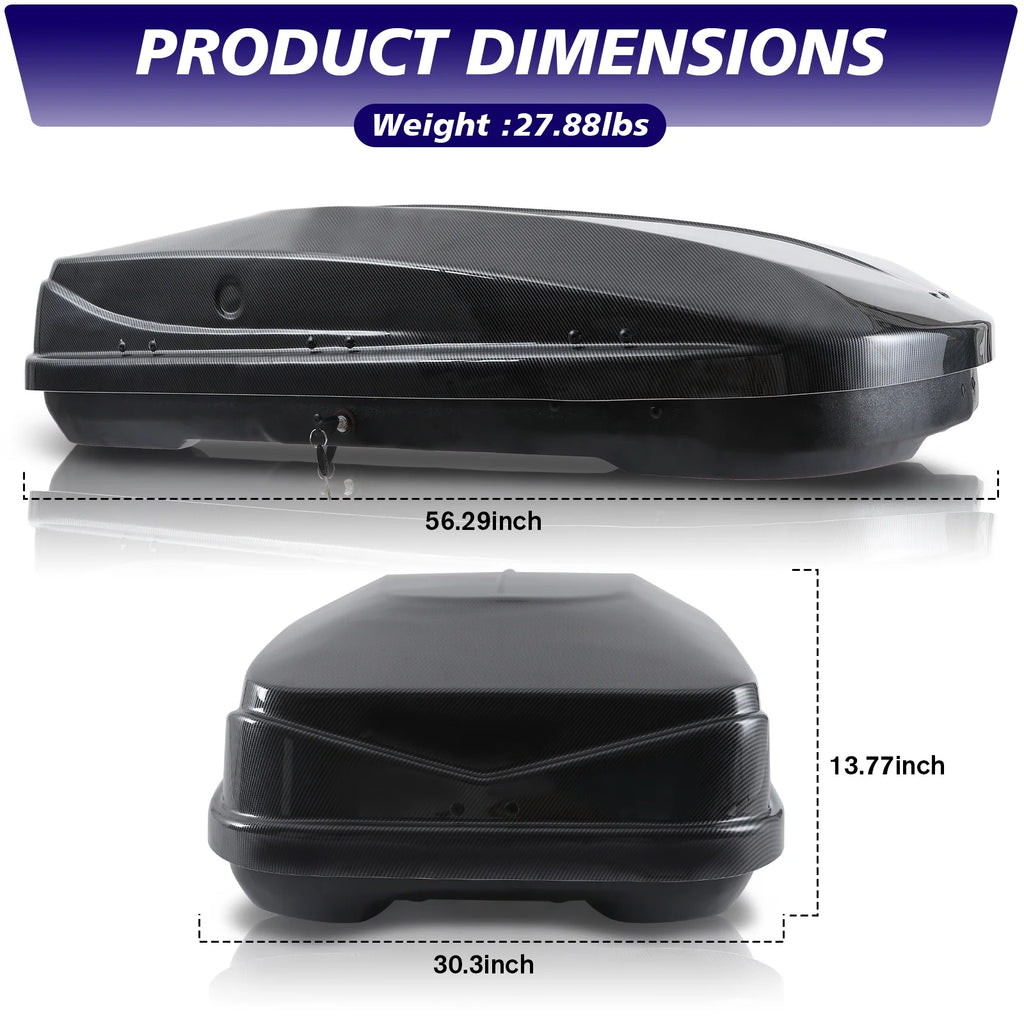 Carbon Fiber Rooftop Cargo Box Luggage Carrier B75350