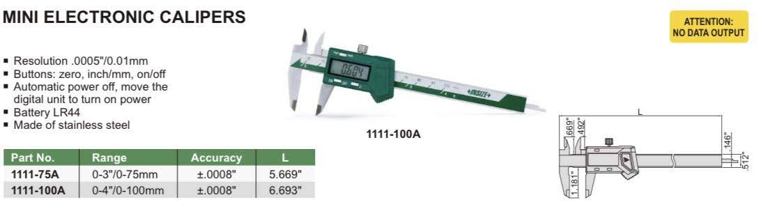 Mini Electronic Caliper, 0-75 mm V3952
