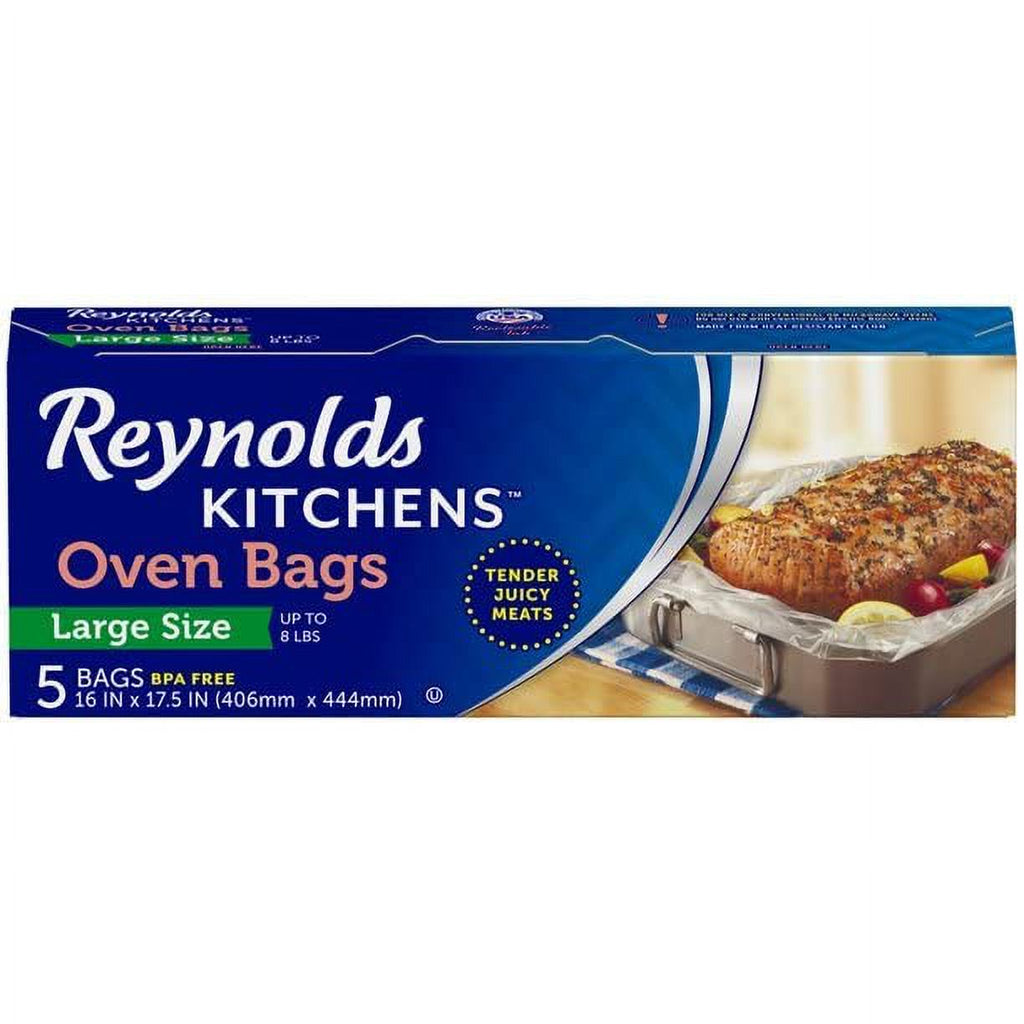 Large Size Oven Cooking Bags for Meats & Poultry, 5 Count Boxes (Pack of 12) 60 Bags Total G917