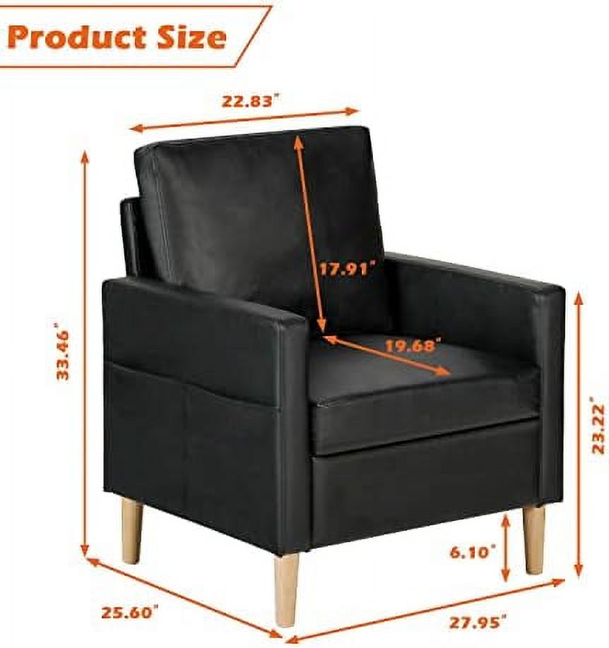 Black Faux Leather Accent Arm Chair B985