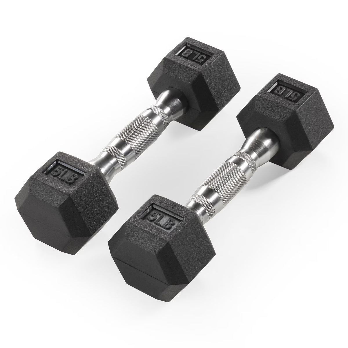 5 lb Rubber Hex Dumbbells (Pairs) C967506