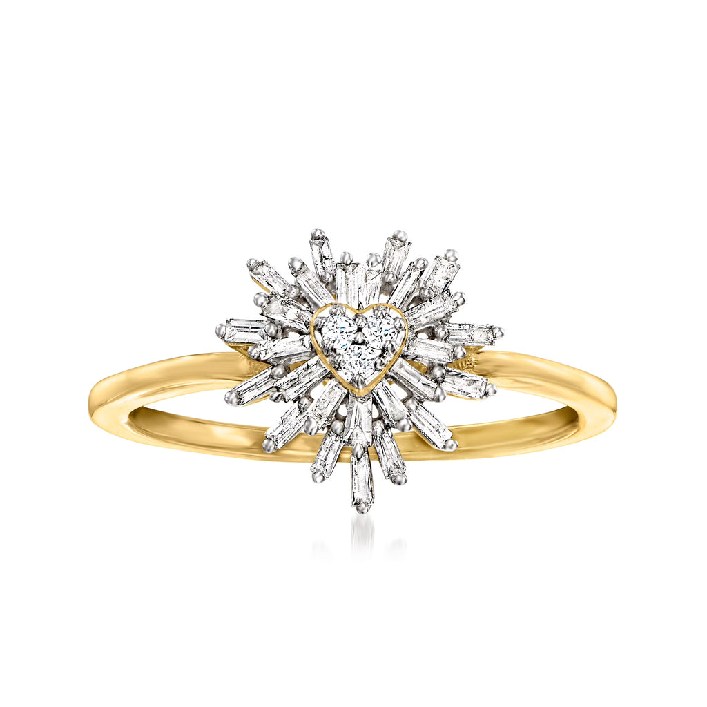 10kt Yellow Gold Diamond Heart Ring L402