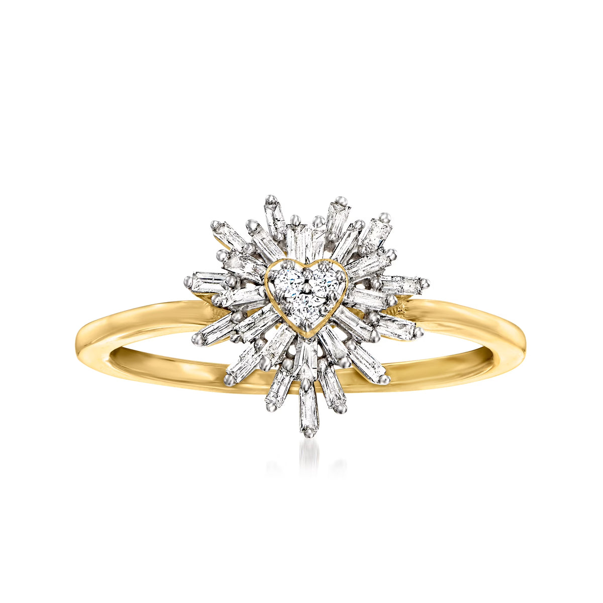 10kt Yellow Gold Diamond Heart Ring L402