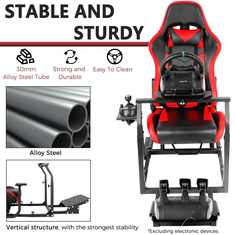 Racing Simulator Wheel Stand with Seat V6141
