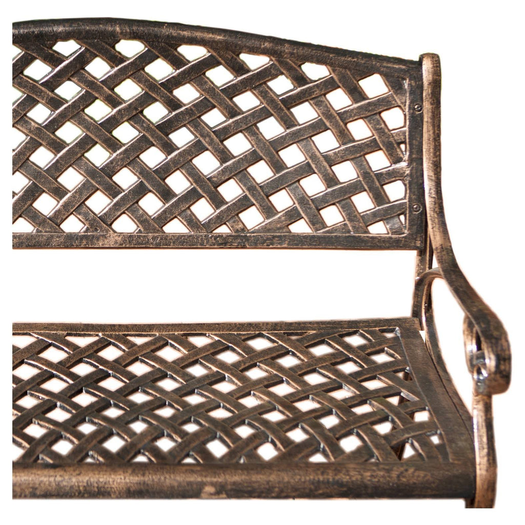 Antique Copper Cast Aluminum Bench H276