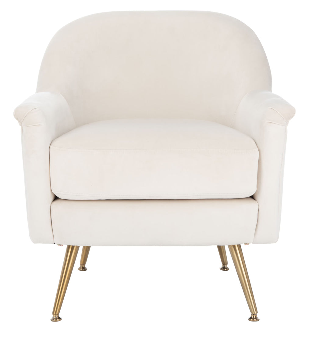 Ivory Velvet Upholstered Arm Chairs Q755914