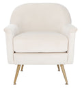 Ivory Velvet Upholstered Arm Chairs Q755914
